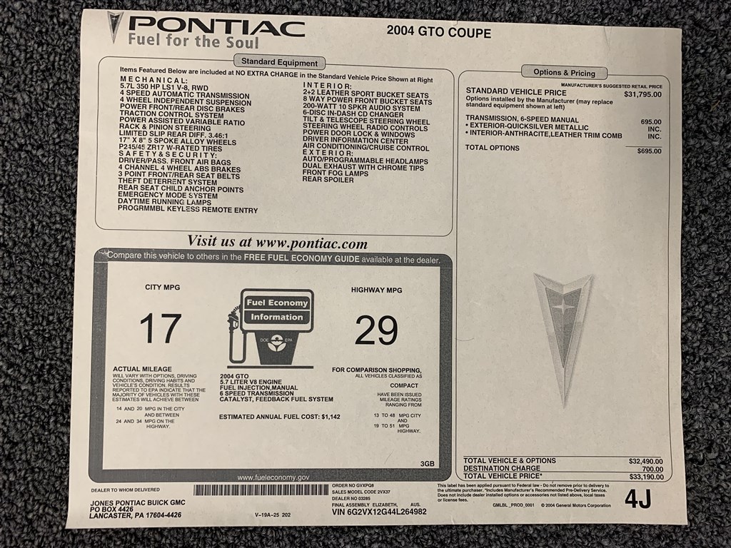 2004 PONTIAC GTO 24